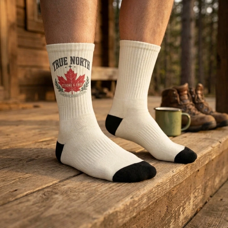 True North Strong and Free design Socks