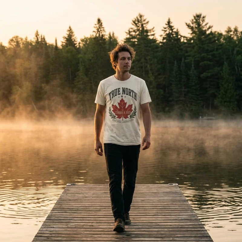True North Strong and Free design T-Shirt